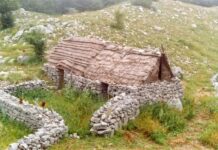 Koliba sa raženom slamom na Orjenu