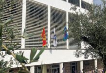 Romska zastava na zgradi Opštine Herceg Novi