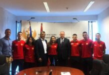 Nemanja Mikulić i Nenad Đuričić na prijemu kod ministra sporta