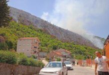 Požar pod kontrolom na Žvinjama, vjetar nosi vatru ka Debelom brijegu