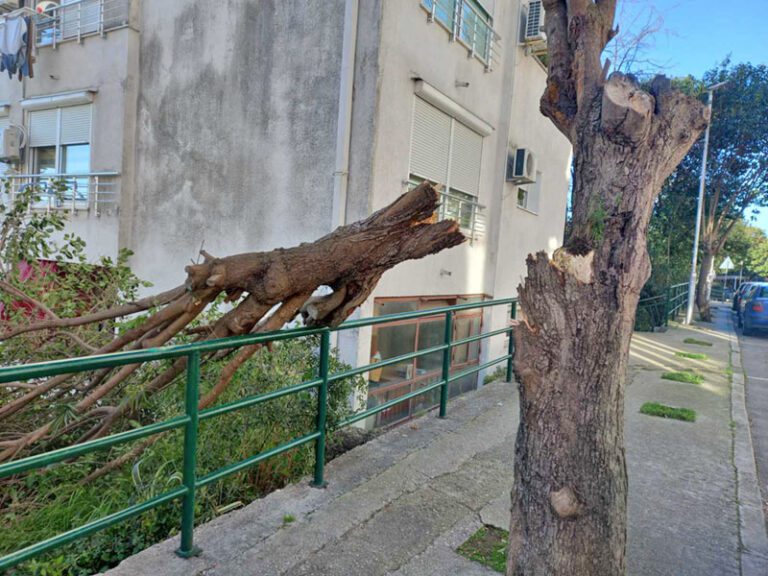 Nakon olujnog vjetra najviše polomljenog drveća, zapalila se dva dimnjaka
