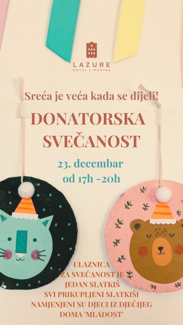 Poziv na dobrotvornu Dječiju radionicu u Hotelu Lazure u subotu