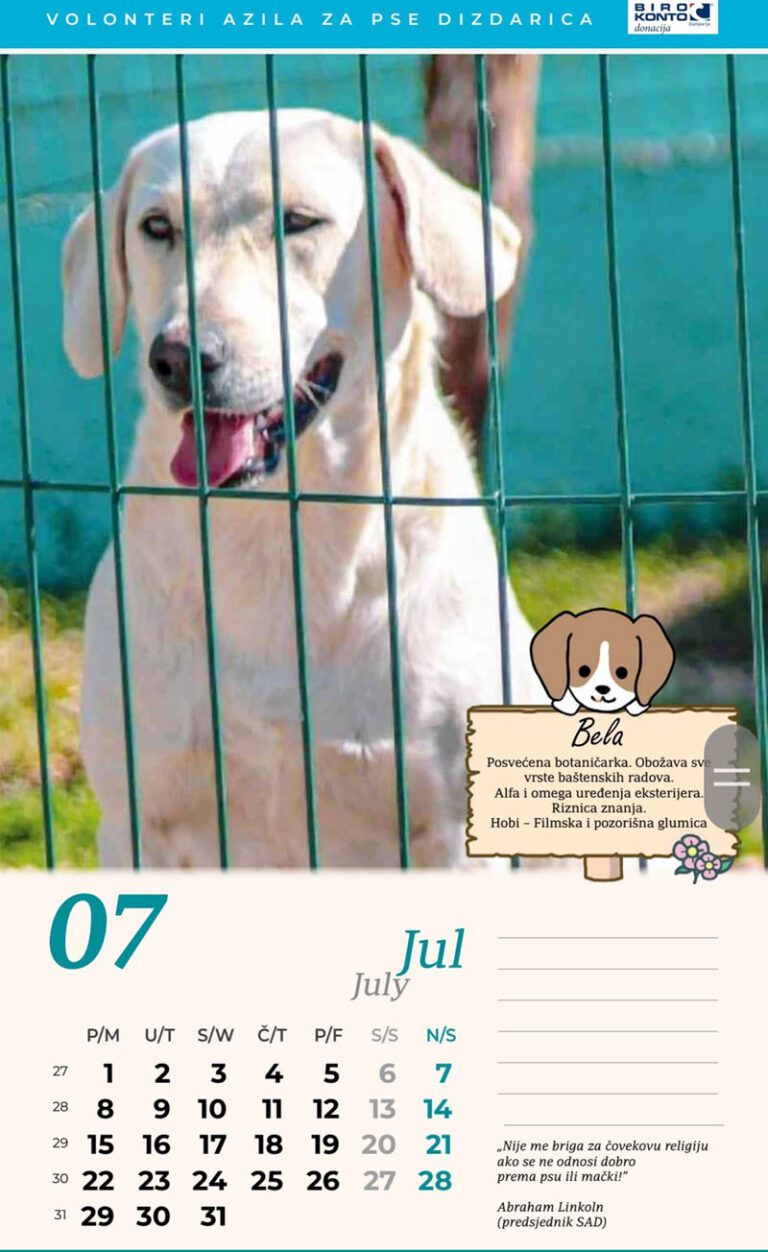 Kupite kalendar i pomozite Azil za pse