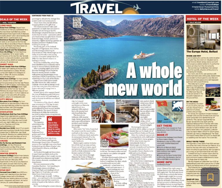 Britanski mediji o uslovima za odmor u Crnoj Gori: “Savršena destinacija koja nudi luksuz po povoljnim cijenama”