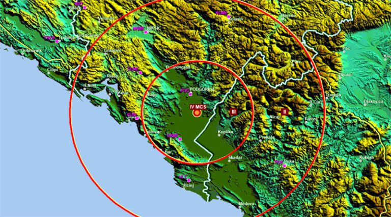 Slabiji zemljotres u blizini Podgorice