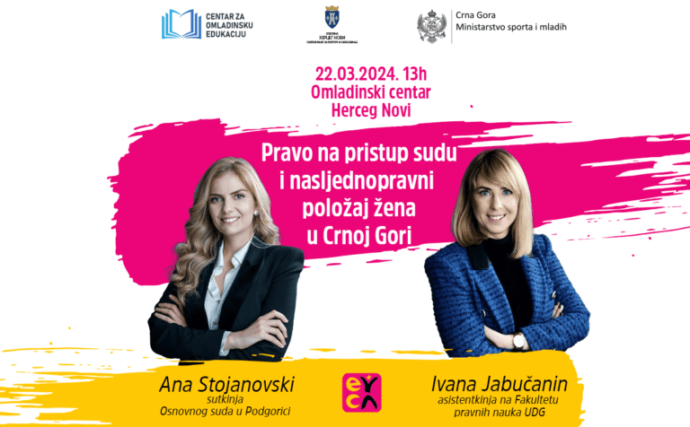 Besplatna edukativna radionica o pravu na pristup sudu i nasljednopravnom položaju žena
