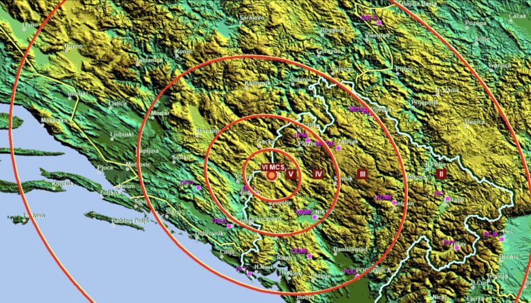 Crnu Goru opet zatreslo, jačina potresa 4,3 stepena