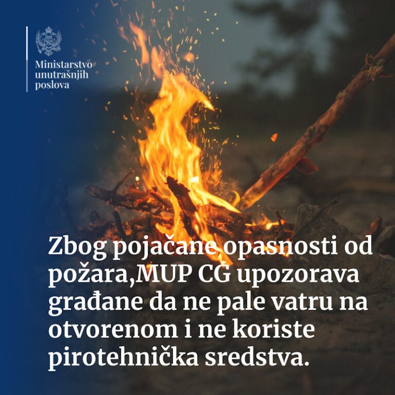 Upozorenje zbog pojačane opasnosti od požara