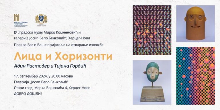 Izložba „Lica i Horizonti“ Adina Rastodera i Tijane Gordić večeras u Galeriji Josip Bepo Benković