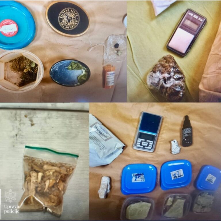 Policija u Herceg Novom tokom 15 dana avgusta procesuirala 10 lica zbog zloupotrebe opojnih droga