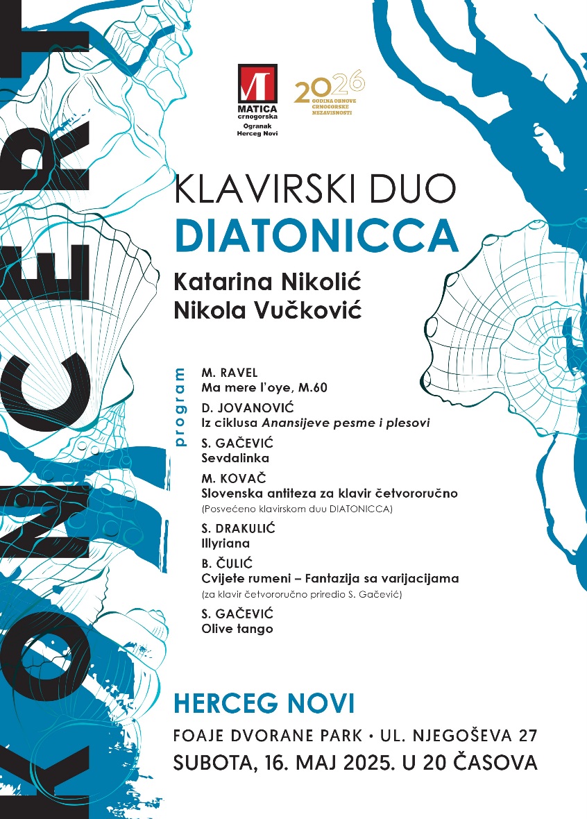 Plakat koncerta klavirskog dua Diatonicca
