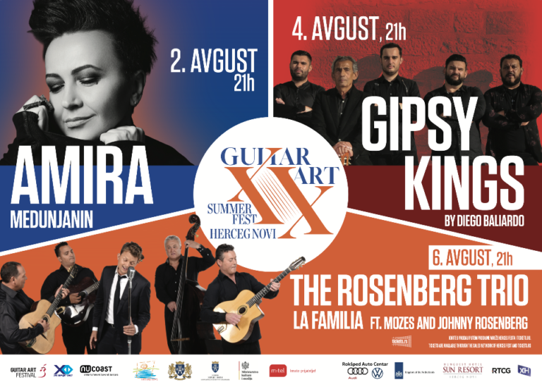 Herceg Novi muzička destinacija ljeta: Gipsy Kings, Amira Medunjanin i Rosenberg Trio na Kanli kuli u okviru Guitar Art Summer Festa