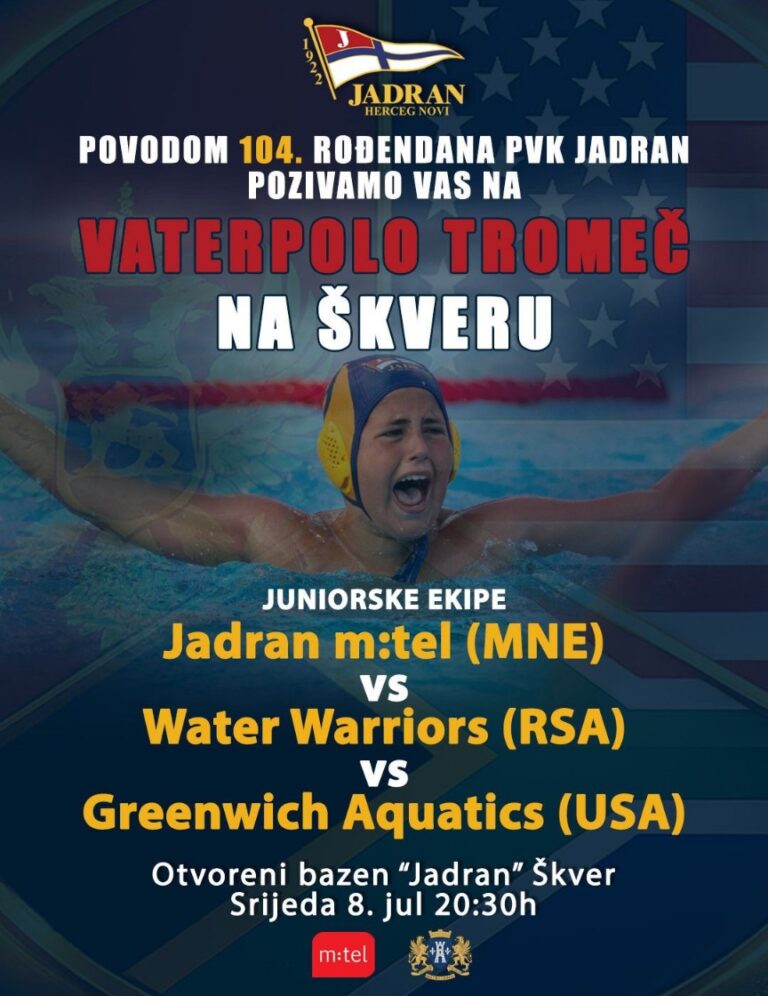 Za 104. rođendan Jadrana: Vaterpolo tromeč na Škveru