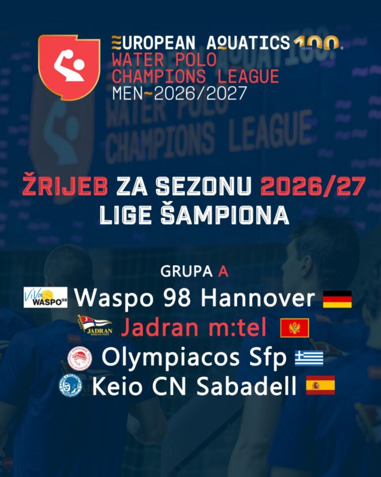 Jadran u grupi A Lige šampiona sa Hanoverom, Olimpijakosom i Sabadeljom
