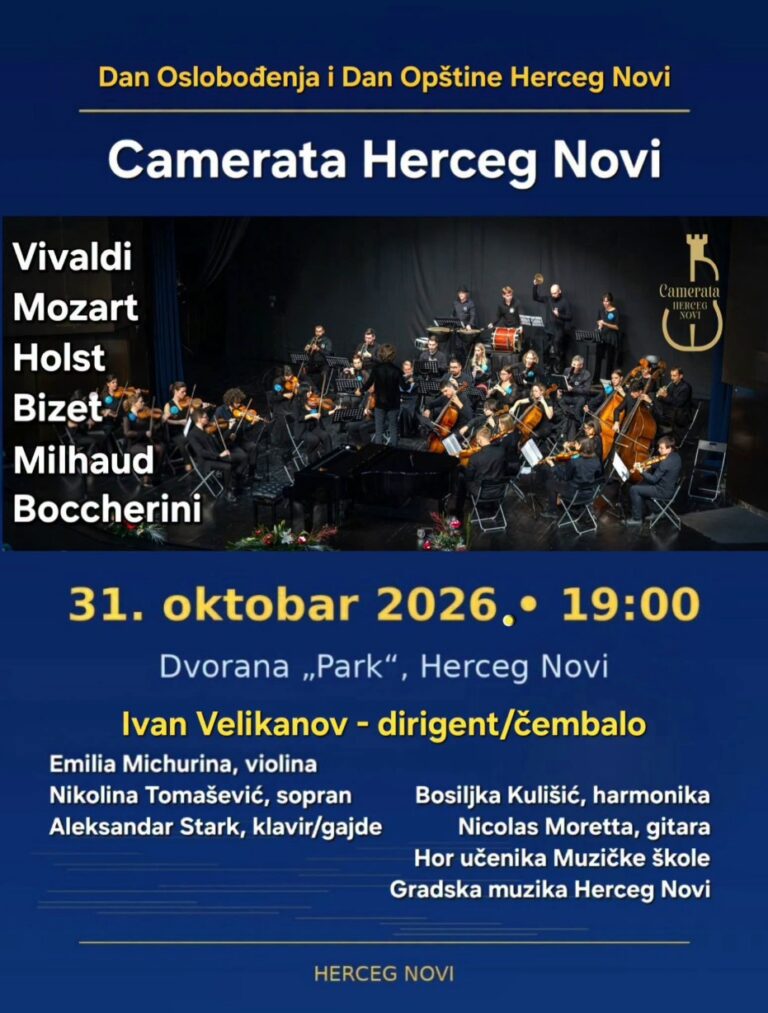 Sjutra koncert „Camerate Herceg Novi“ i prijatelja